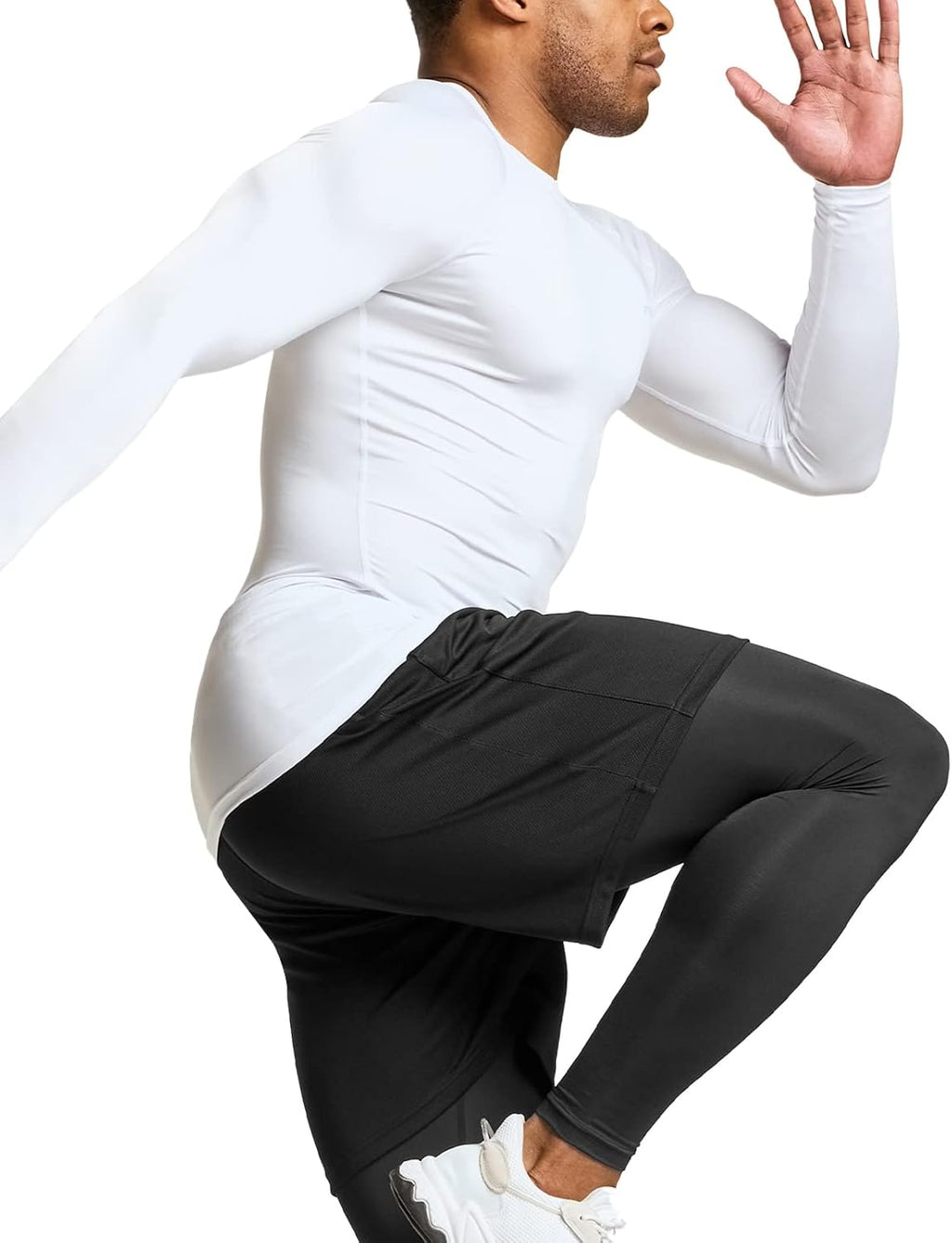 Men'S UPF 50+ Compression Shirts, Cool Dry Long Sleeve Athletic Tops, Sports Baselayer Workout Shirt