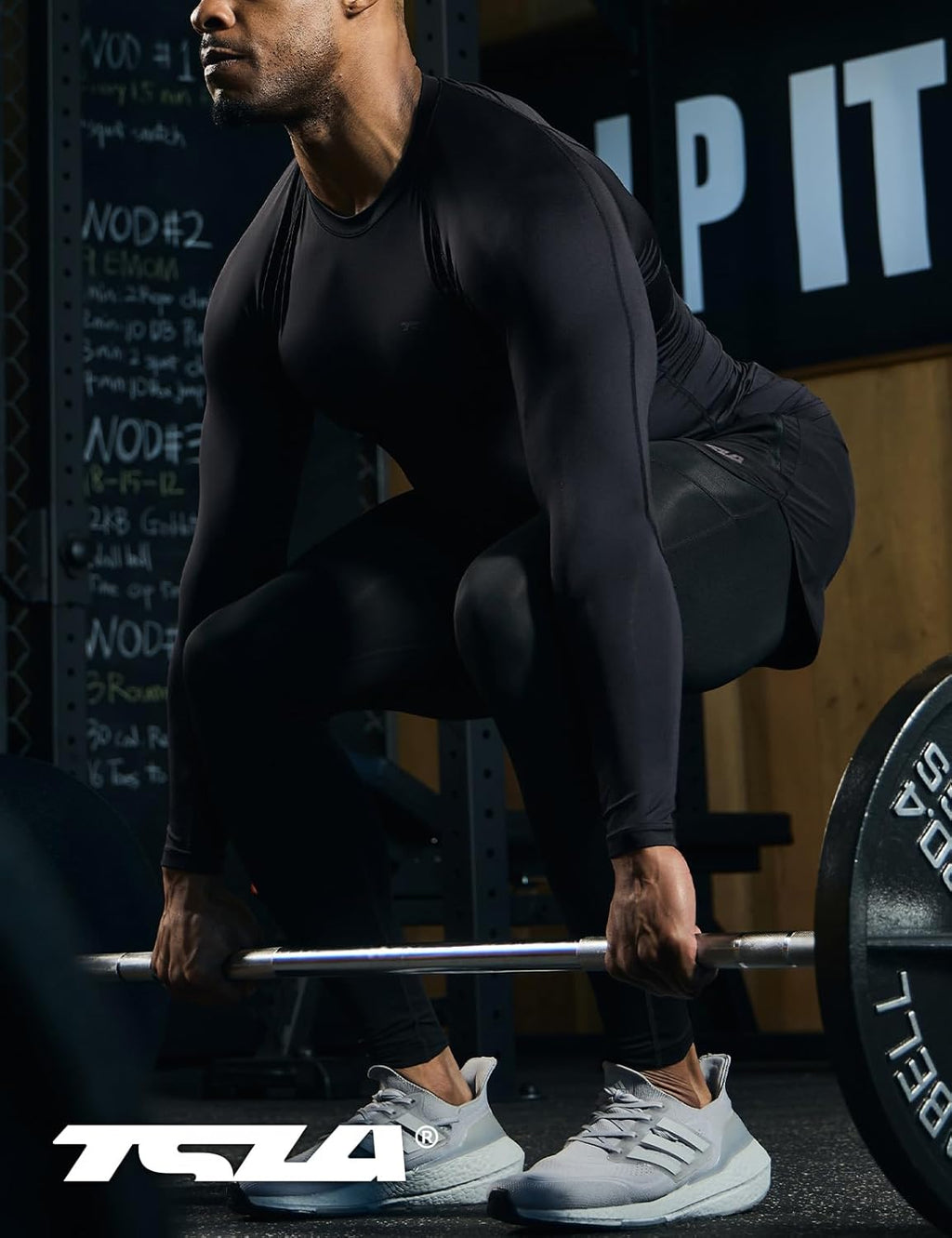 Men'S UPF 50+ Compression Shirts, Cool Dry Long Sleeve Athletic Tops, Sports Baselayer Workout Shirt